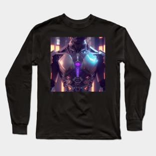 Cyberpunk Cyborg Male Torso Long Sleeve T-Shirt